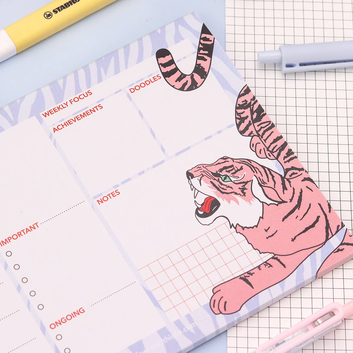 Fawn & Thistle | Weekly Desk Pad Planner | Tiger