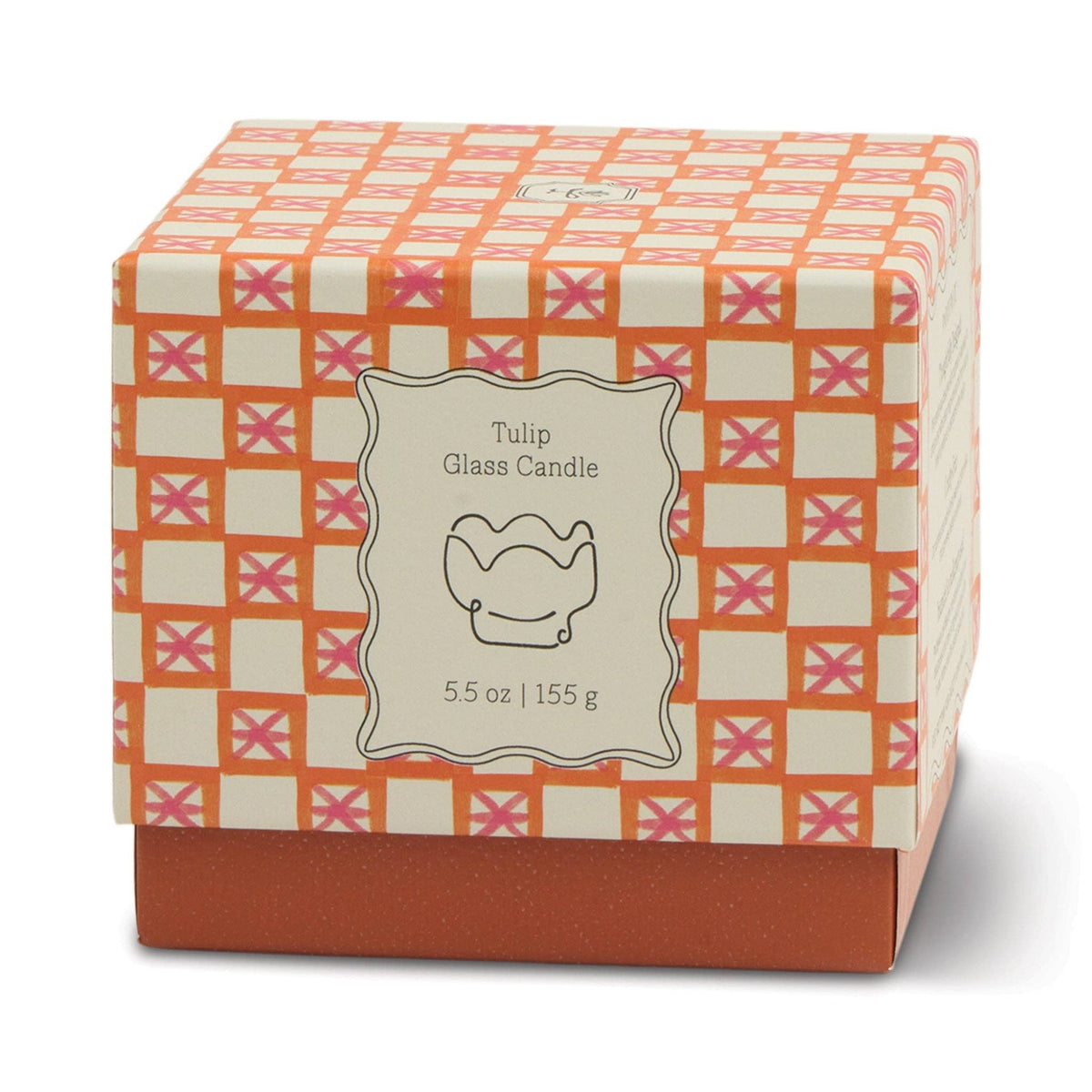 Paddywax | Tulip Pink & Orange Glass Candle | Cactus Flower