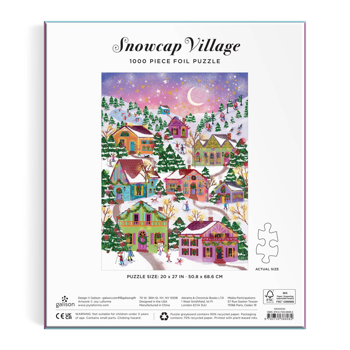 Jigsaw | 1000 Piece Foil Puzzle | Joy Laforme Snowcap Village