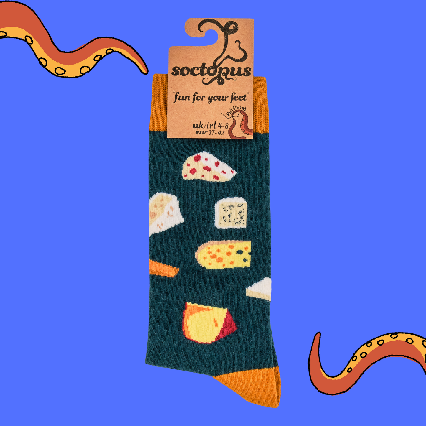 Socktopus | Cheesy Feet Socks | S UK 4-8