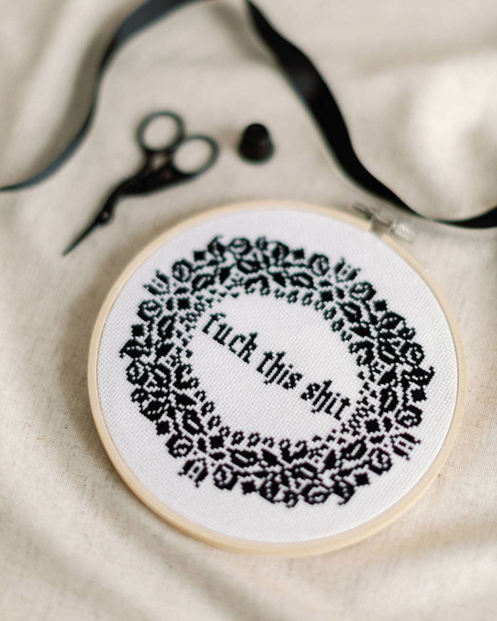Innocent Bones | Cross Stitch Kit | Fuck This Shit