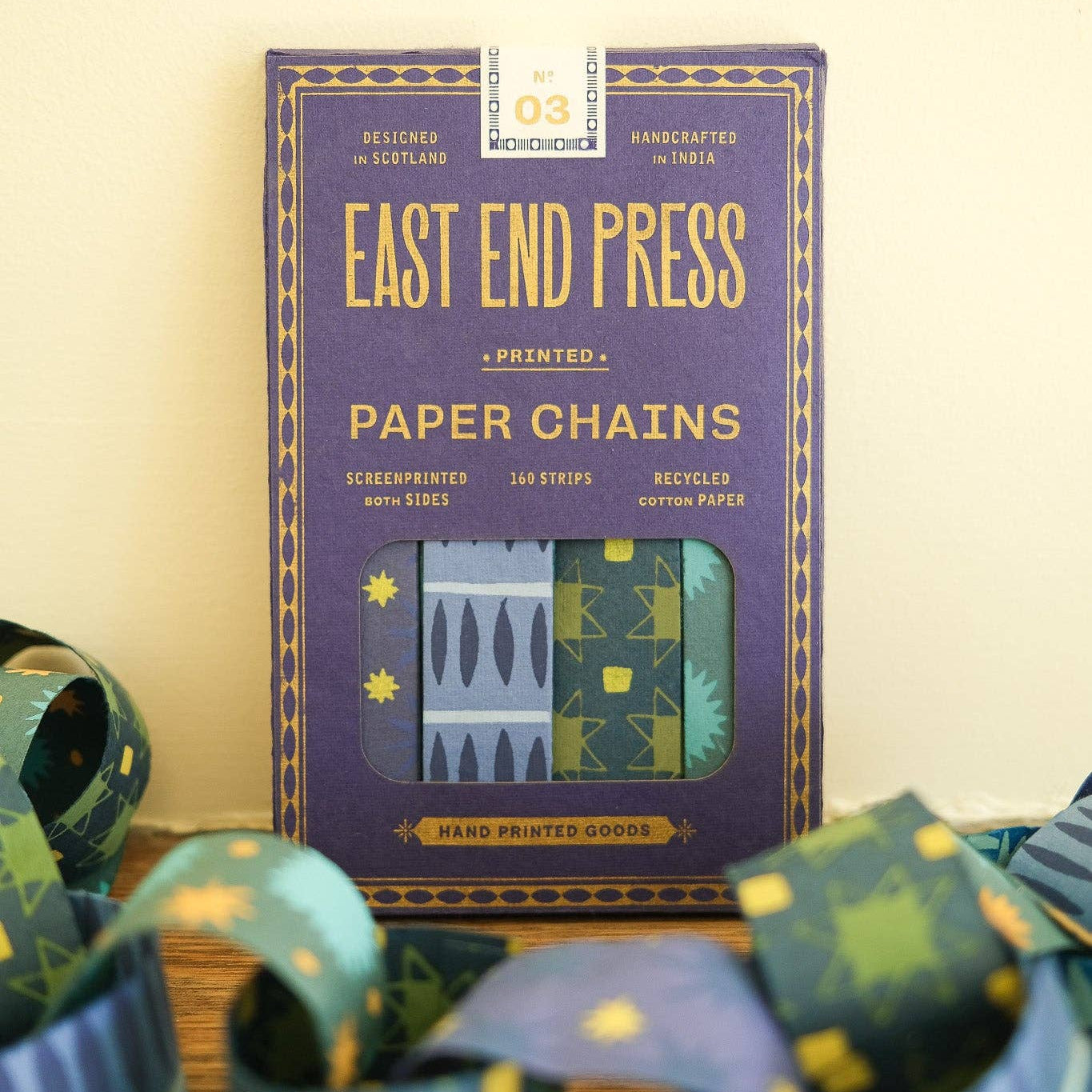 East End Press | Paper Chain Kit | Blue & Yellow
