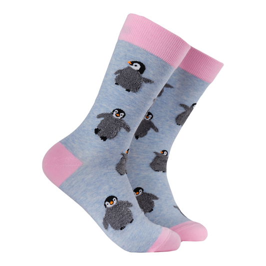 Socktopus | Fluffy Penguin | Blue Marl | S UK 4-8