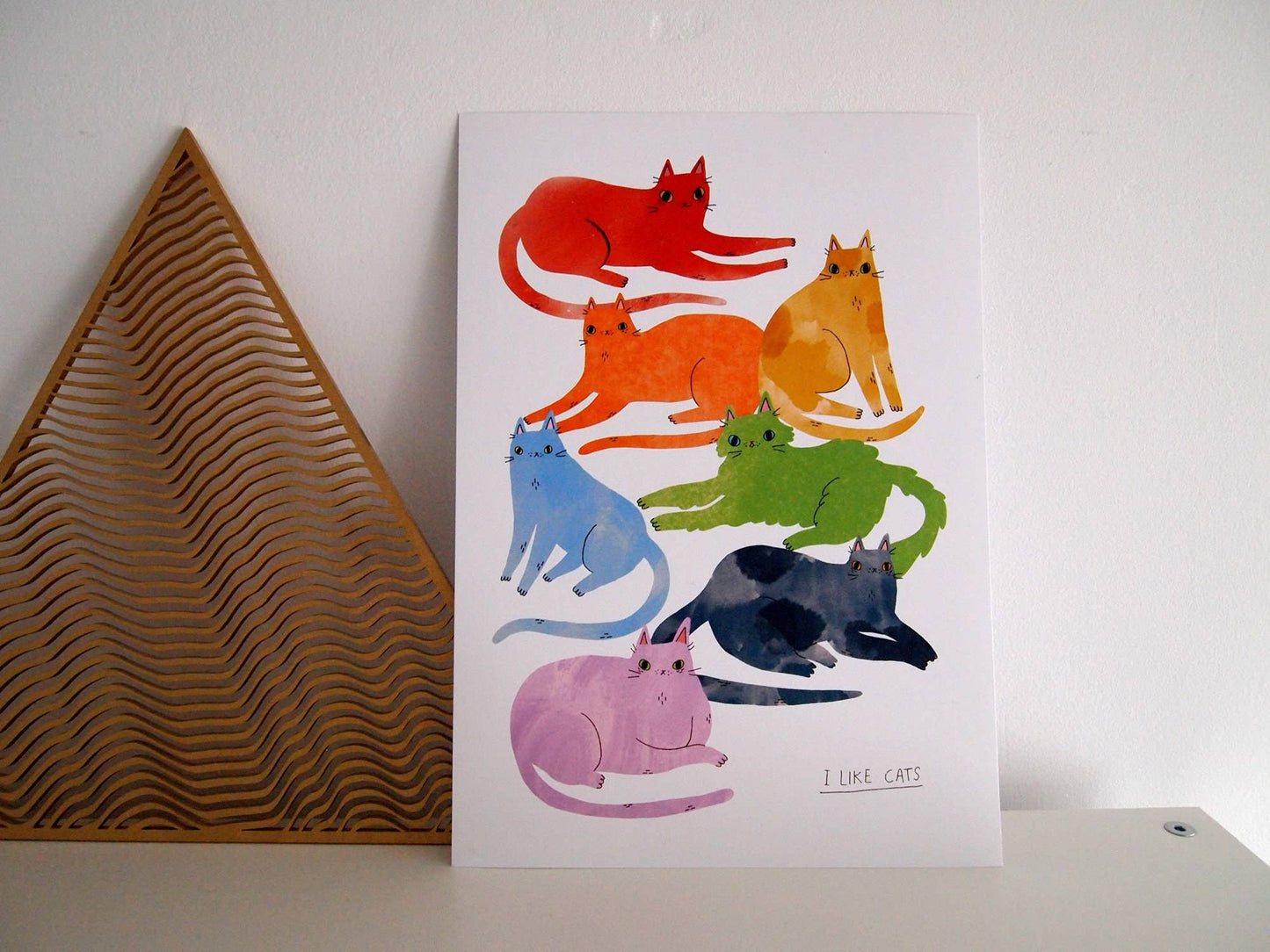 I Like Cats | A4 Print | Rainbow Cats