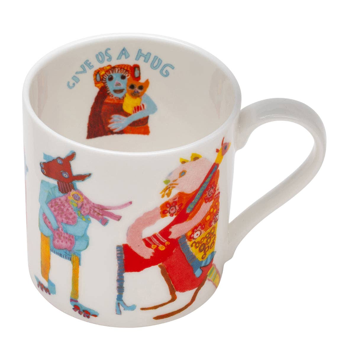 Arthouse Unlimited | Fine Bone China Mug | Hugging Animals