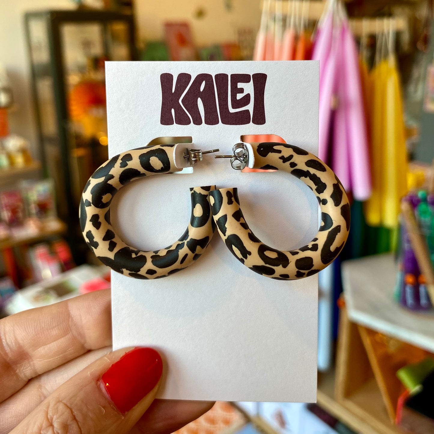 Kalei | HOOP Statement Earrings | Leopard Print