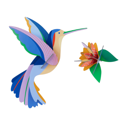 3D Wall Art | Hummingbird & Flower