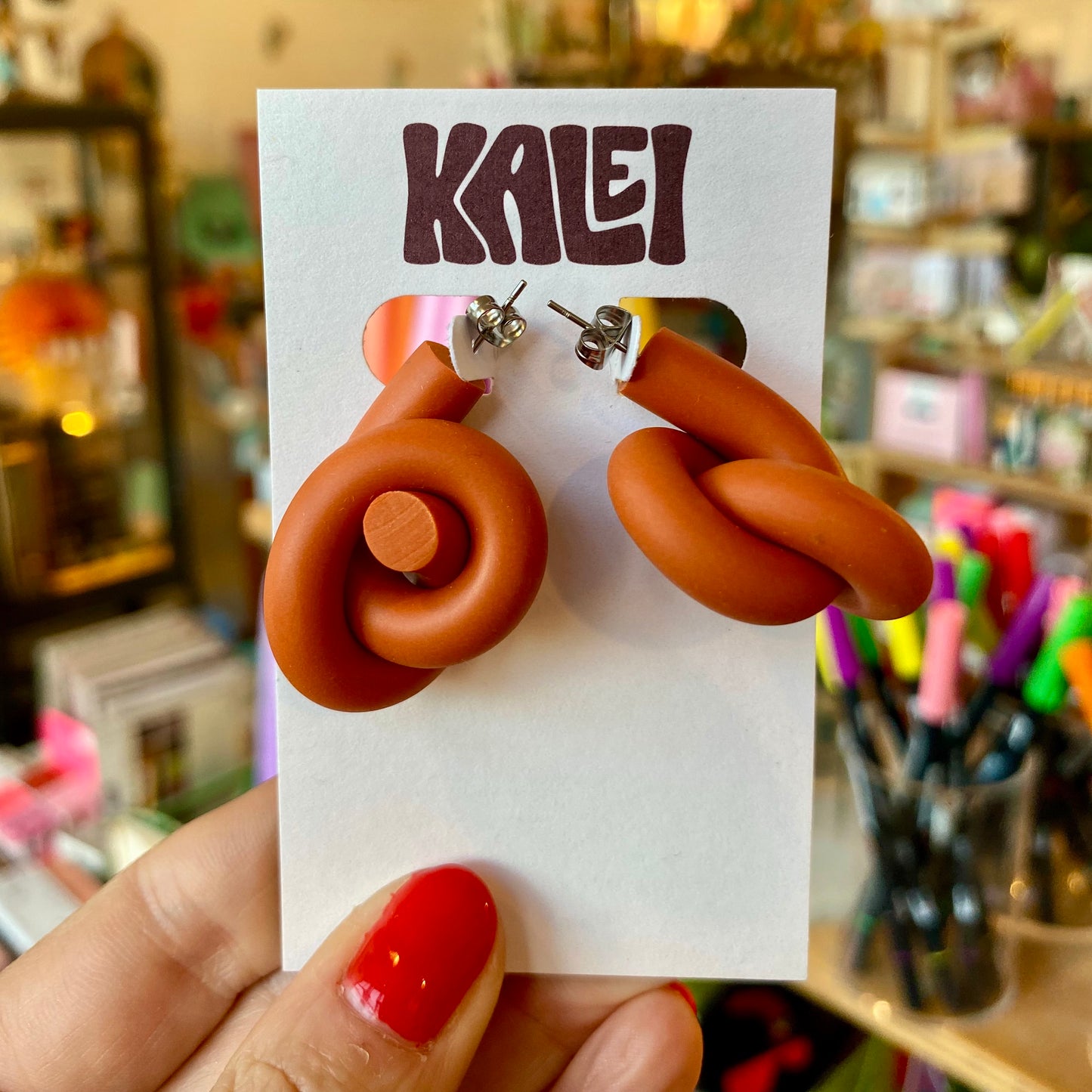 Kalei | KNOT Statement Earrings | Terracotta