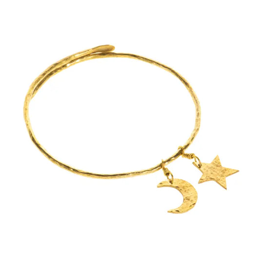 Just Trade | Hammered Star & Moon Bangle