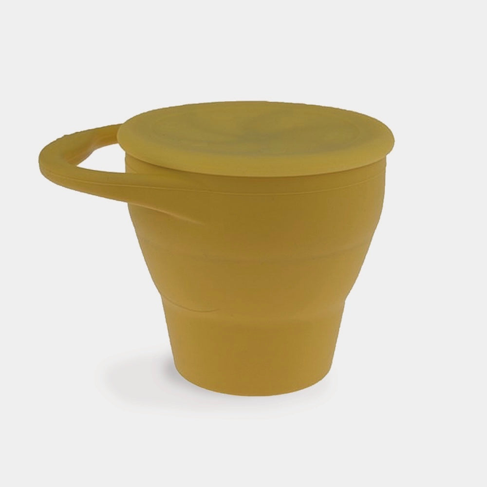 Collapsible Silicone Snack Pot | Mustard