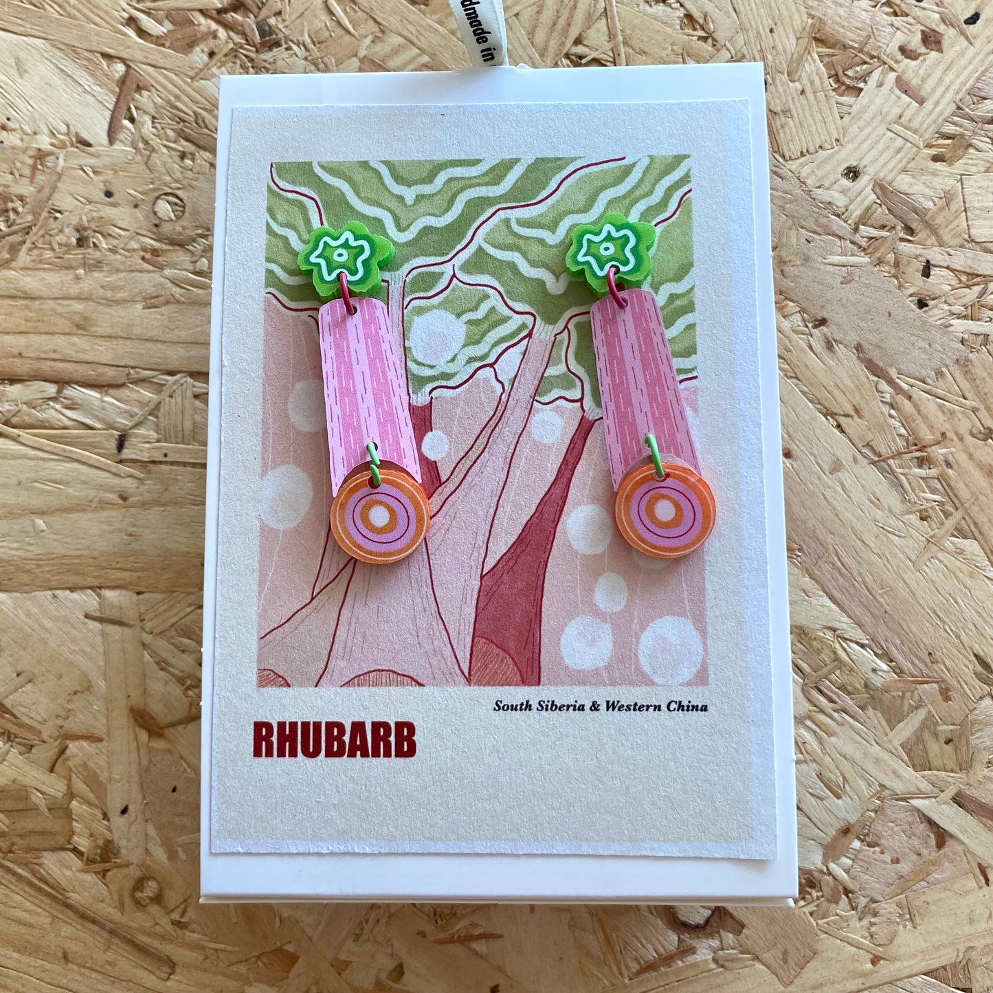 Westmount Art | Illustration Earrings | Rhubarb