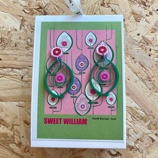 Westmount Art | Illustration Earrings | Sweet William