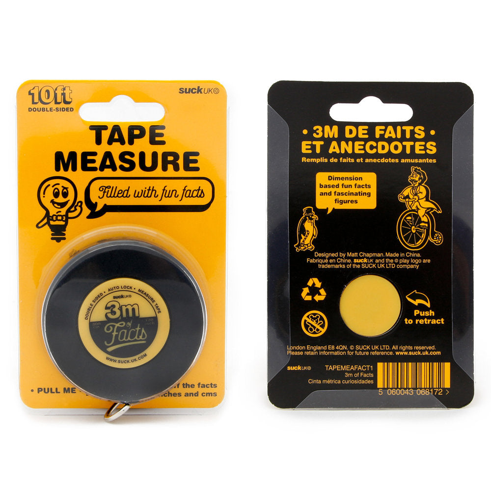 Suck UK | Tape Measure | 3m Facts