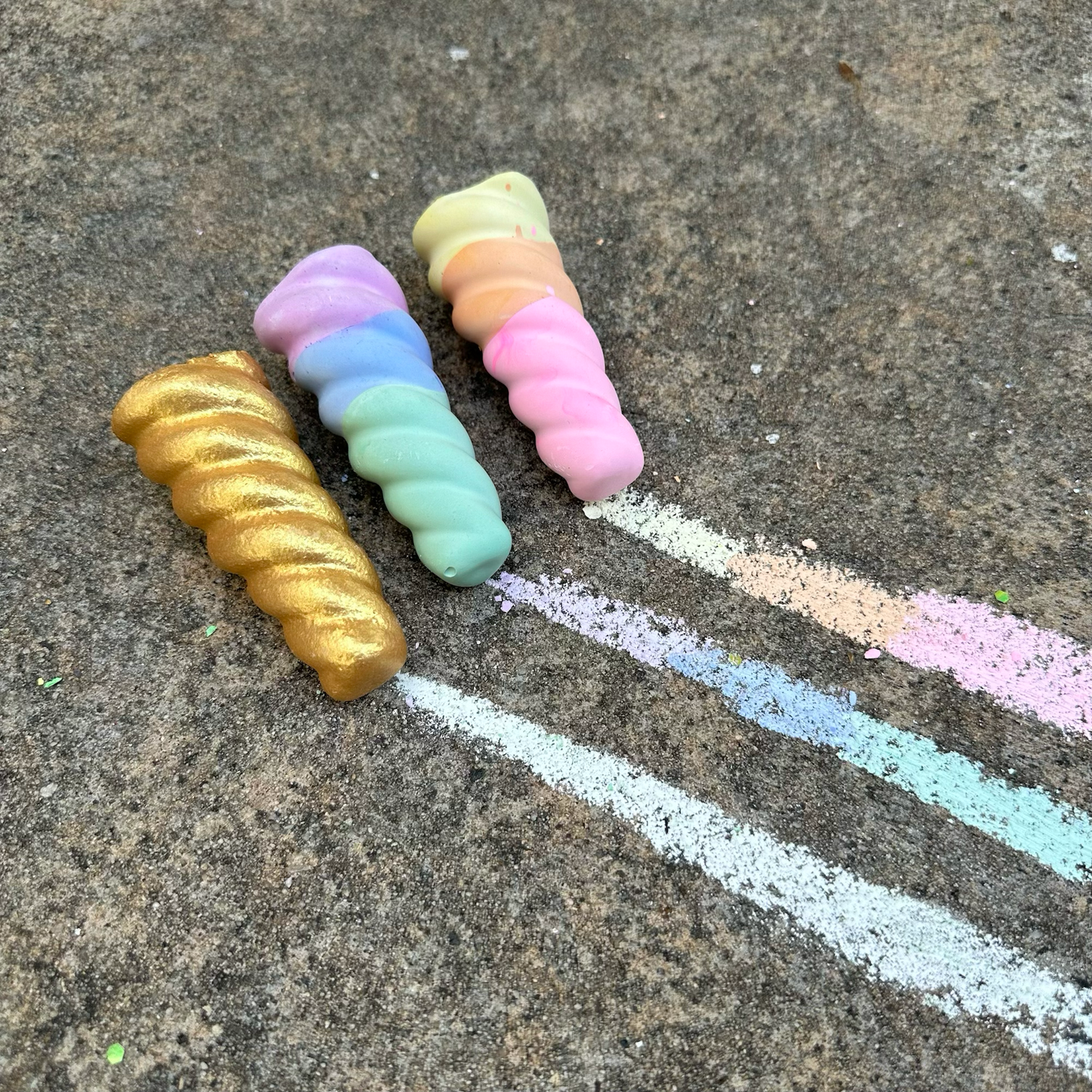 Twee | Handmade Sidewalk Chalk | 3 x Unicorn Horn