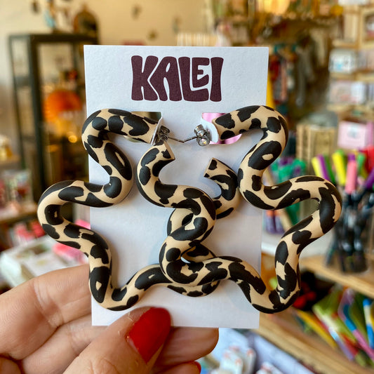 Kalei | WIGGLE Statement Earrings | Leopard Print